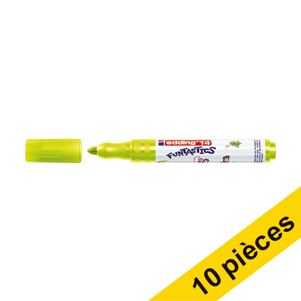 Offre : 10x Edding 14 Funtastics feutre large (3 mm - ogive) - vert jaune 240584 - 1