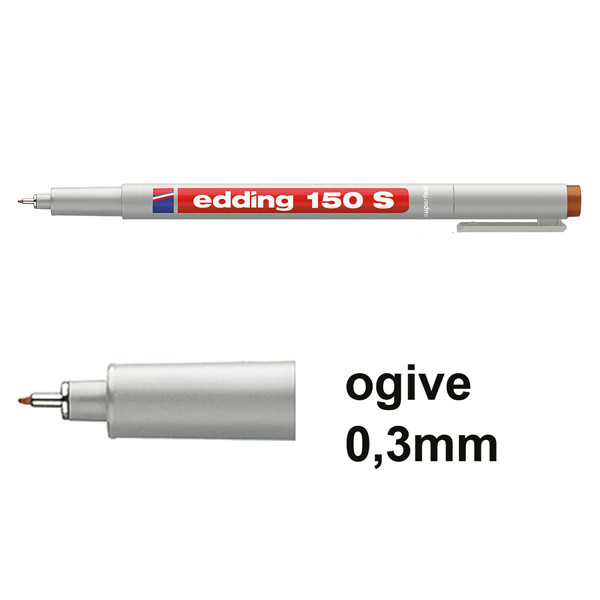 Edding Offre : 10x Edding 150S marqueur non permanent (0,3 mm ogive) - marron  239710 - 1