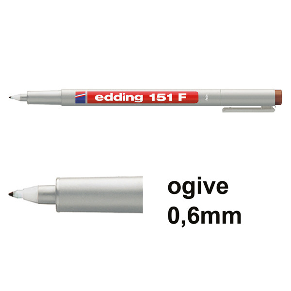 Edding Offre : 10x Edding 151F marqueur non permanent (0,6 mm ogive) - marron  239715 - 1