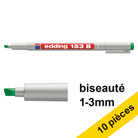 Edding Offre : 10x Edding 153B marqueur non permanent (1 - 3 mm biseautée) - vert  239725