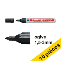 Offre : 10x Edding 3000 marqueur permanent (1,5 - 3 mm ogive) - noir