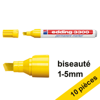 Offre : 10x Edding 3300 marqueur permanent (1 - 5 mm pointe biseautée) - jaune