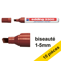 Offre : 10x Edding 3300 marqueur permanent (1 - 5 mm pointe biseautée) - marron