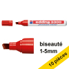 Offre : 10x Edding 3300 marqueur permanent (1 - 5 mm pointe biseautée) - rouge 239760 - 1