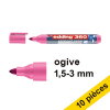 Offre : 10x Edding 360 marqueur pour tableau blanc (1,5 - 3 mm) - rose 240552 - 1