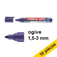 Offre : 10x Edding 360 marqueur pour tableau blanc (1,5 - 3 mm) - violet