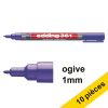 Offre : 10x Edding 361 marqueur pour tableau blanc (1 mm ogive) - violet 239511 - 1