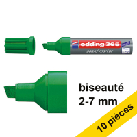 Edding Offre : 10x Edding 365 marqueur pour tableau blanc (2 - 7 mm pointe biseautée) - vert  239766