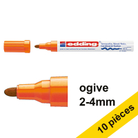 Offre : 10x Edding 4000 marqueur peinture à encre mate (2 - 4 mm ogive) - orange