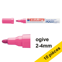 Offre : 10x Edding 4000 marqueur peinture à encre mate (2 - 4 mm ogive) - rose