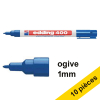 Offre : 10x Edding 400 marqueur permanent (1 mm ogive) - bleu 239441 - 1