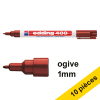 Offre : 10x Edding 400 marqueur permanent (1 mm ogive) - marron 239493 - 1