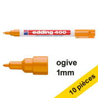 Offre : 10x Edding 400 marqueur permanent (1 mm ogive) - orange
