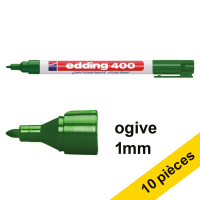 Offre : 10x Edding 400 marqueur permanent (1 mm ogive) - vert