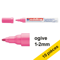 Offre : 10x Edding 4040 marqueur peinture à encre mate (1 - 2 mm ogive) - rose