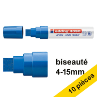Offre : 10x Edding 4090 marqueur craie liquide (4 - 15 mm) - bleu