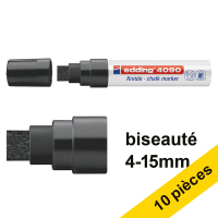 Offre : 10x Edding 4090 marqueur craie liquide (4 - 15 mm) - noir