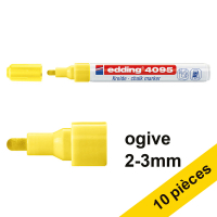 Offre : 10x Edding 4095 marqueur craie liquide (2 - 3 mm ogive) - jaune fluo