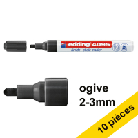 Offre : 10x Edding 4095 marqueur craie liquide (2 - 3 mm ogive) - noir