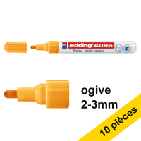 Offre : 10x Edding 4095 marqueur craie liquide (2 - 3 mm ogive) - orange fluo
