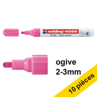 Edding Offre : 10x Edding 4095 marqueur craie liquide (2 - 3 mm ogive) - rose fluo  239806