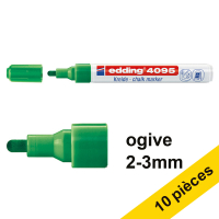 Offre : 10x Edding 4095 marqueur craie liquide (2 - 3 mm ogive) - vert