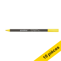 Offre : 10x Edding 4200 feutre pointe pinceau pour porcelaine (pointe pinceau 1 - 4 mm)  - jaune