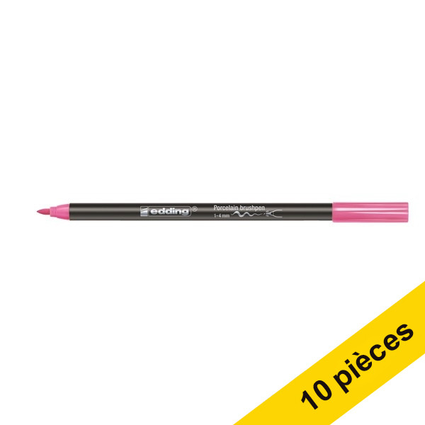 Offre : 10x Edding 4200 feutre pointe pinceau pour porcelaine (pointe pinceau 1 - 4 mm)  - rose 239820 - 1
