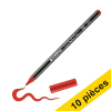 Offre : 10x Edding 4200 feutre pointe pinceau pour porcelaine (pointe pinceau 1 - 4 mm) - rouge