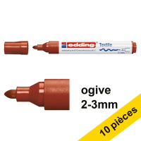 Edding Offre : 10x Edding 4500 marqueur pour textiles (2 - 3 mm ogive) - marron  239826