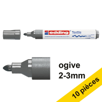 Edding Offre : 10x Edding 4500 marqueur textile (2 - 3 mm ogive) - gris  239828