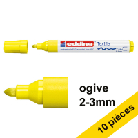 Offre : 10x Edding 4500 marqueur textile (2 - 3 mm ogive) - jaune fluo
