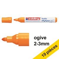 Offre : 10x Edding 4500 marqueur textile (2 - 3 mm ogive) - orange fluo