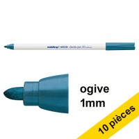 Offre : 10x Edding 4600 marqueur textile (1 mm ogive) - bleu d'Orient