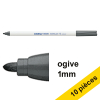 Offre : 10x Edding 4600 marqueur textile (1 mm ogive) - gris 239848 - 1