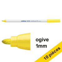 Offre : 10x Edding 4600 marqueur textile (1 mm ogive) - jaune fluo