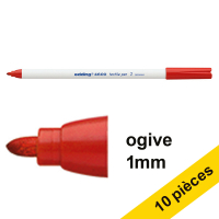 Edding Offre : 10x Edding 4600 marqueur textile (1 mm ogive) - rouge  239861