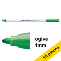 Offre : 10x Edding 4600 marqueur textile (1 mm ogive) - vert pâle