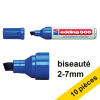 Offre : 10x Edding 500 marqueur permanent (2 - 7 mm pointe biseautée) - bleu 239866 - 1