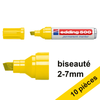 Offre : 10x Edding 500 marqueur permanent (2 - 7 mm pointe biseautée) - jaune