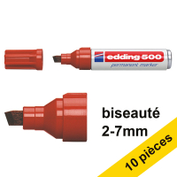 Offre : 10x Edding 500 marqueur permanent (2 - 7 mm pointe biseautée) - marron