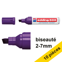 Offre : 10x Edding 500 marqueur permanent (2 - 7 mm pointe biseautée) - violet