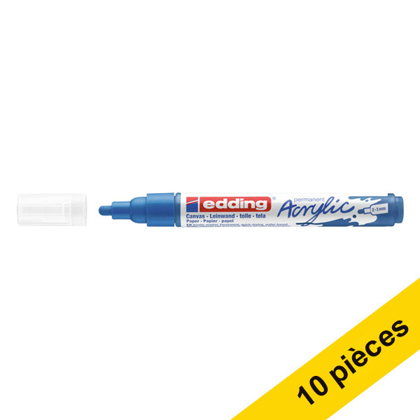 Edding Offre : 10x Edding 5100 marqueur acrylique (2 - 3 mm ogive) - bleu gentiane  240262 - 1