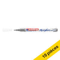 Offre : 10x Edding 5300 marqueur acrylique (1 - 2 mm ogive) - argent