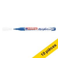 Offre : 10x Edding 5300 marqueur acrylique (1 - 2 mm ogive) - bleu gentiane