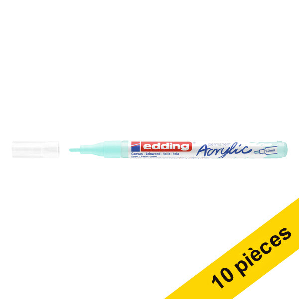 Edding Offre : 10x Edding 5300 marqueur acrylique (1 - 2 mm ogive) - bleu pastel  240292 - 1