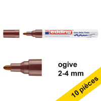 Offre : 10x Edding 750 marqueur peinture à encre brillante (2 - 4 mm ogive) - marron