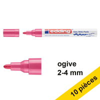 Offre : 10x Edding 750 marqueur peinture à encre laquée (2 - 4 mm ogive) - rose