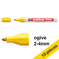 Offre : 10x Edding 750 marqueur peinture (2 - 4 mm ogive) - jaune