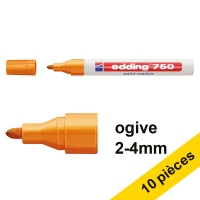 Offre : 10x Edding 750 marqueur peinture (2 - 4 mm ogive) - orange